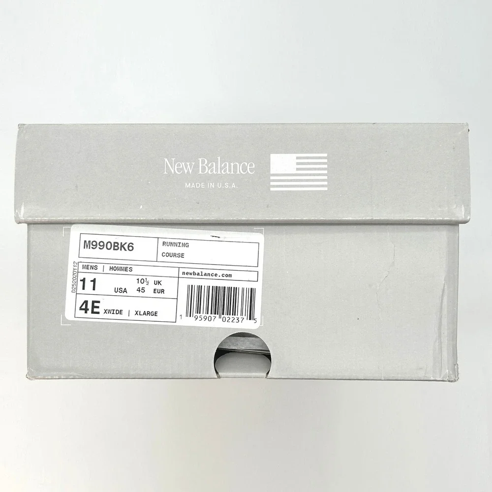 New Balance Made in USA 990v6 Mens Sz. 11 X-Wide Sneakers Black Grey NEW M990BK6